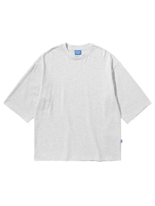 [리뉴얼기념20%] 오버핏 크롭 슬리브 티셔츠 [Oatmeal](UY5ST23_24)