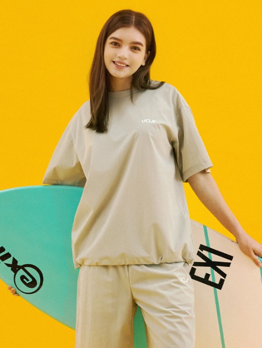 [리뉴얼기념20%] 여름 우븐탑 반팔 티셔츠[LT-BEIGE](UZ3SS30_23)