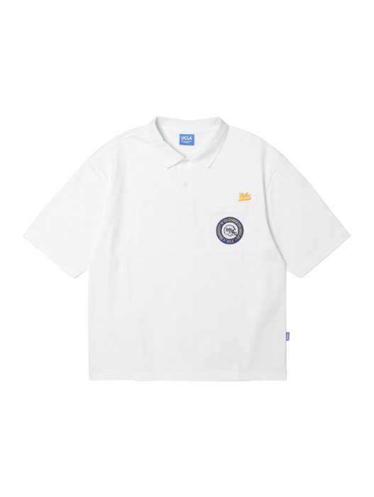 [리뉴얼기념20%] 와펜 포인트 카라 티셔츠[WHITE](UZ4ST09_31)