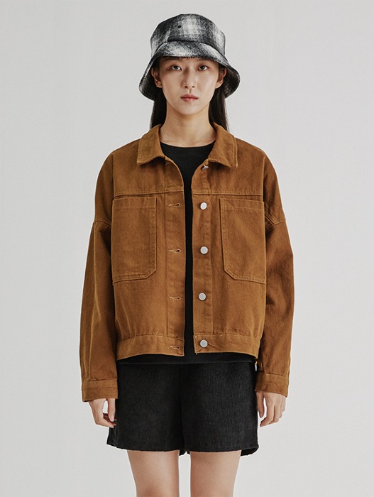 [리뉴얼기념20%] 여성 코튼 트러커 재킷[BROWN](UZ9DJ50_55) (UZ9DJ50_55)