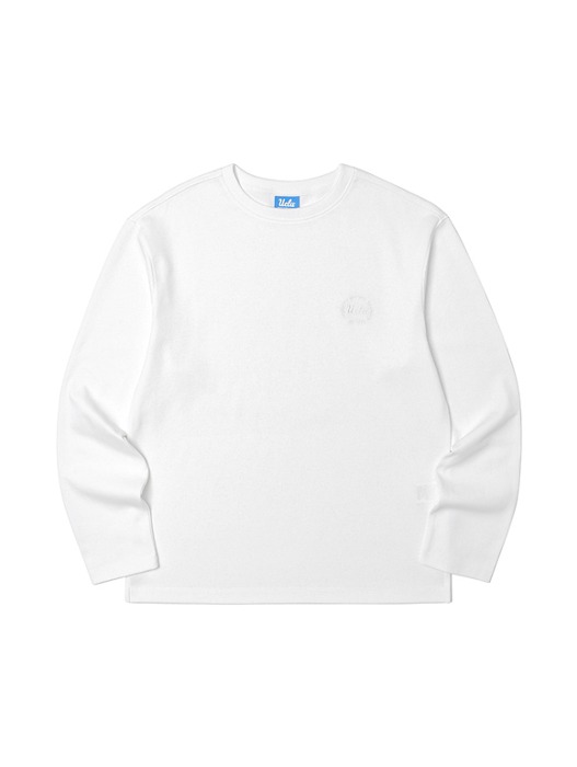 [슈퍼위크20%] 남여공용 베이직 크루넥 긴팔 티셔츠[O-WHITE](UZ9LT80_33)