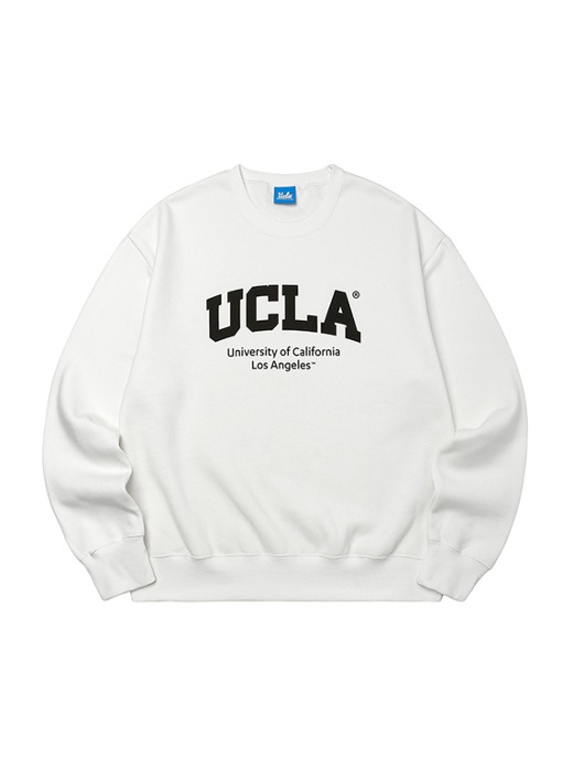남여공용 UCLA 로고 프린트 기모 스웨트 셔츠[O-WHITE](UZALT91_33)