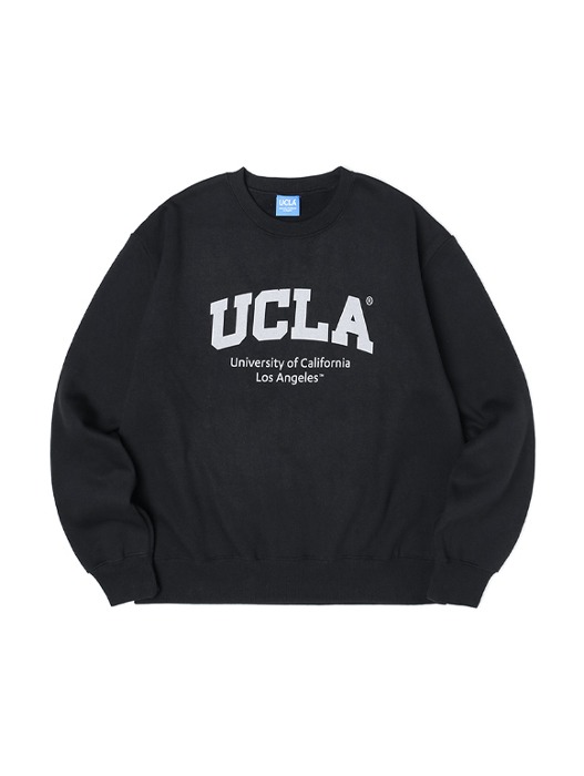 남여공용 UCLA 로고 프린트 기모 스웨트 셔츠[BLACK](UZALT91_39)