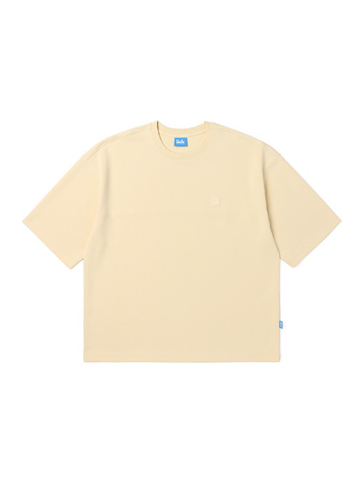 남녀공용 뒷절개 쿠션지 라운드 티셔츠[YELLOW](UA4ST85_75)
